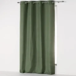 RIDEAU A OEILLETS 140X260CM MICROFIBRE UNIE ABSOLU KAKI