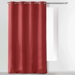 RIDEAU A OEILLETS 140X260CM MICROFIBRE ABSOLU GRENADE