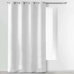 RIDEAU A OEILLETS 140X280CM MICROFIBRE UNI ABSOLU BLANC