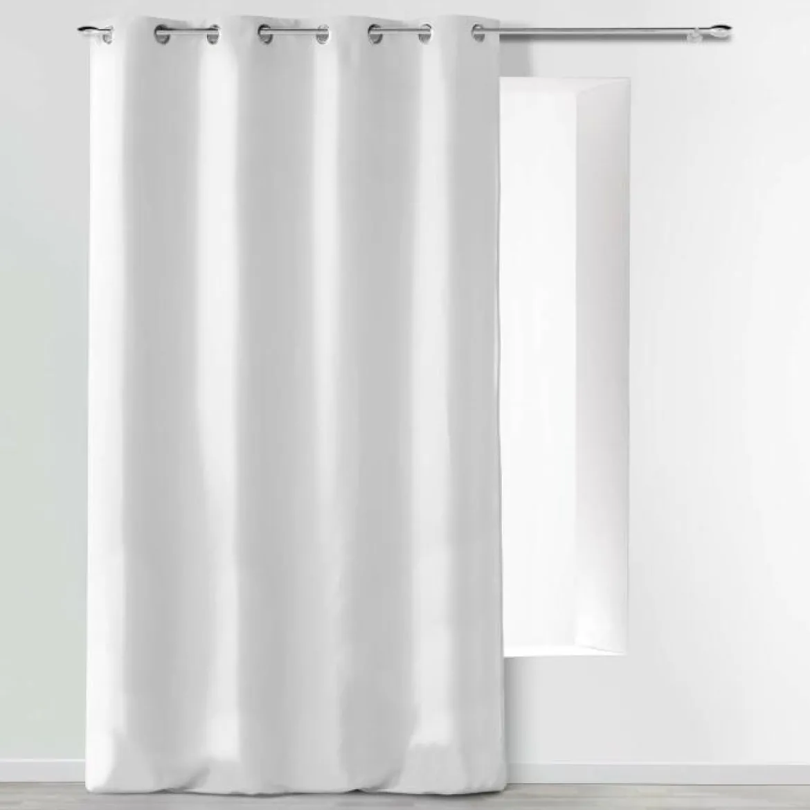 RIDEAU A OEILLETS 140X280CM MICROFIBRE UNI ABSOLU BLANC