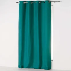 RIDEAU A OEILLETS 140X280CM MICROFIBRE UNI ABSOLU EMERAUDE