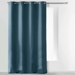 RIDEAU A OEILLETS 140X280CM MICROFIBRE UNI ABSOLU INDIGO