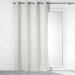 RIDEAU A OEILLETS 140X260CM OCCULTANT DARKO BLANC