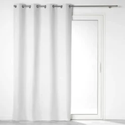 RIDEAU A OEILLETS 140X260CM 100 OCCULTANT OBSCURE BLANC