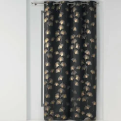 RIDEAU A OEILLETS 135X240CM OCCULT IMP GINKGOLD ANTHRAC OR