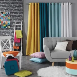 RIDEAU A OEILLETS 140X240CM PANAMA GRIS