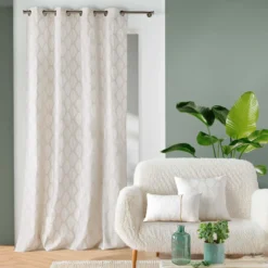 RIDEAU A OEILLETS 140X240CM POLYCOTON MET MAHO BLANC