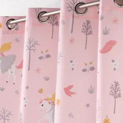 RIDEAU A OEILLETS 140X260CM POLYESTER IMP FEE DES BOIS ROSE