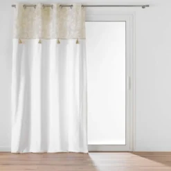 RIDEAU A OEILLETS 140X240CM POMPON ALTEA