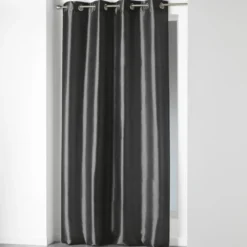 RIDEAU A OEILLETS 140X240CM SHANTUNG UNI SHANA ANTHRACITE