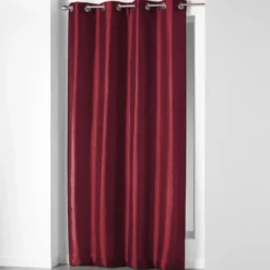RIDEAU A OEILLETS 140X240CM SHANTUNG UNI SHANA BORDEAUX