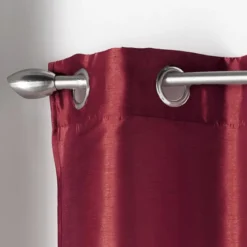 RIDEAU A OEILLETS 140X240CM SHANTUNG UNI SHANA BORDEAUX
