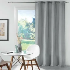 RIDEAU A OEILLETS 135X240CM UNI CHINEA GRIS
