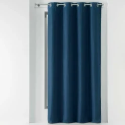 RIDEAU A OEILLETS 135X240CM UNI CHINEA BLEU