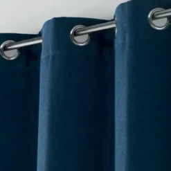 RIDEAU A OEILLETS 135X240CM UNI CHINEA BLEU