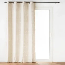 RIDEAU A OEILLETS 135X260CM VELOURS DEVORE EVA NATUREL