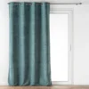 RIDEAU A OEILLETS 140X260CM VELOURS RELIEF VERRA SAUGE