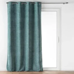 RIDEAU A OEILLETS 140X260CM VELOURS RELIEF VERRA SAUGE