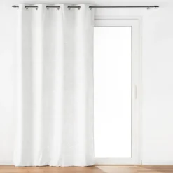 RIDEAU A OEILLETS 135X260CM VELOURS DEVORE EVA BLANC