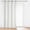RIDEAU A OEILLETS 140X260CM VELOURS RELIEF JAVA BLANC
