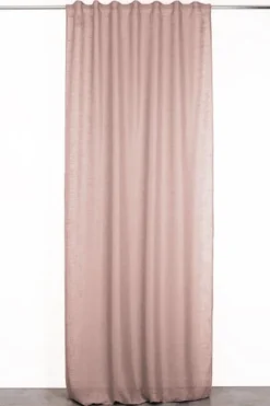 RIDEAU ARONNA ROSE 135X300CM GALON FRONCEUR PATTE CACHEE