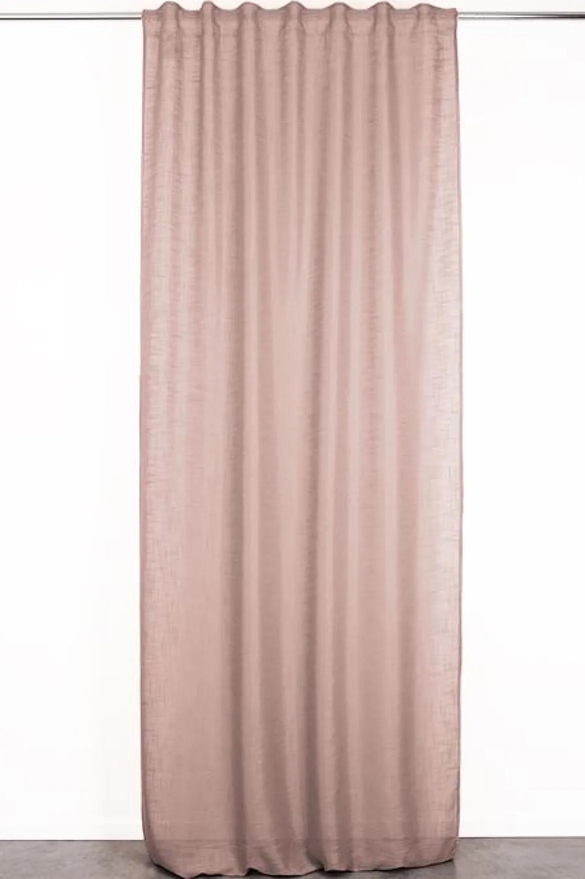 RIDEAU ARONNA ROSE 135X300CM GALON FRONCEUR PATTE CACHEE