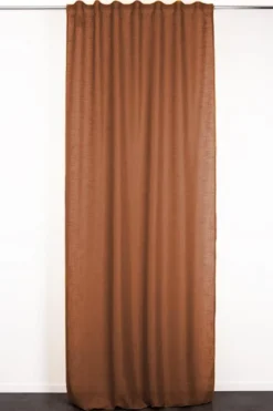 RIDEAU ARONNA ROUILLE 135X300CM GALON FRONCEUR PATTE CACHEE