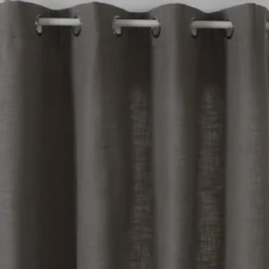 RIDEAU CLEM A OEILLETS GRIS FONCE 140X260CM