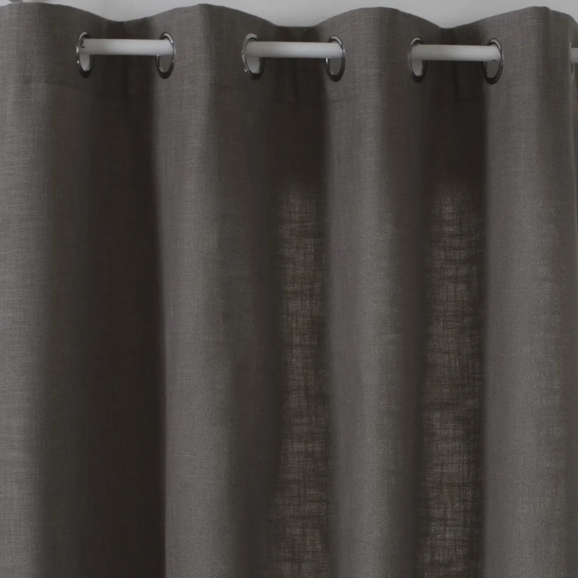 RIDEAU CLEM A OEILLETS GRIS FONCE 140X260CM