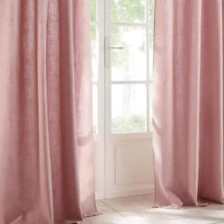 RIDEAU CLEM A OEILLETS VIEUX ROSE 140X260CM