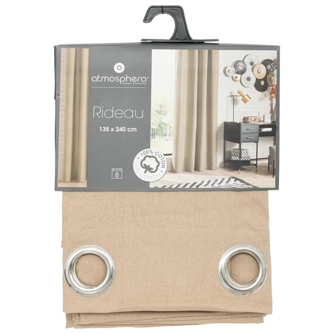 RIDEAU COTON LIN 135X240CM