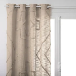 RIDEAU COTON TUFTE INCA IVOIRE 130X260CM