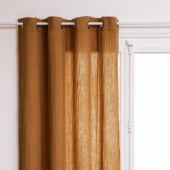 RIDEAU GAZE COTON CANNELLE 130X260CM