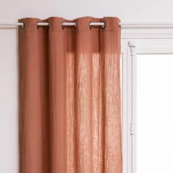RIDEAU GAZE COTON ROSE 130X260CM