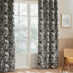 RIDEAU JACQUARD BEJUCO NOIR 140X260CM