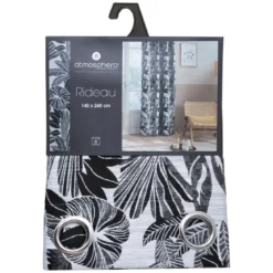 RIDEAU JACQUARD BEJUCO NOIR 140X260CM