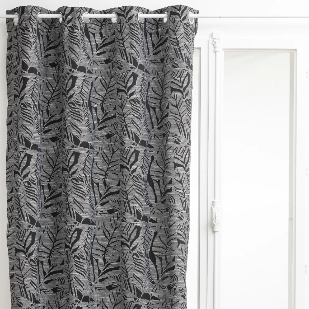 RIDEAU JACQUARD FOLHA NOIR 140X260CM