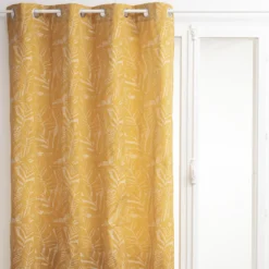 RIDEAU JACQUARD FOLHA OCRE 140X260CM