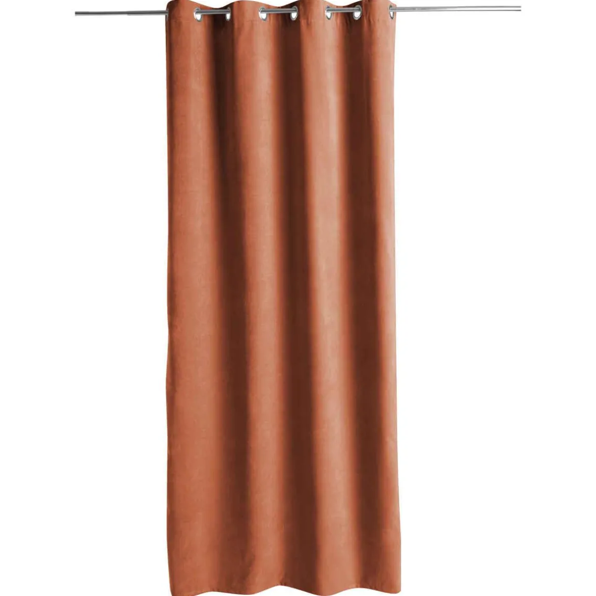 RIDEAU MEMO A OEILLETS TERRACOTA 140X260CM