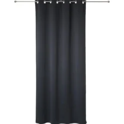 RIDEAU OCCULTANT GRIS FONCE 135X240CM X2 PIECES