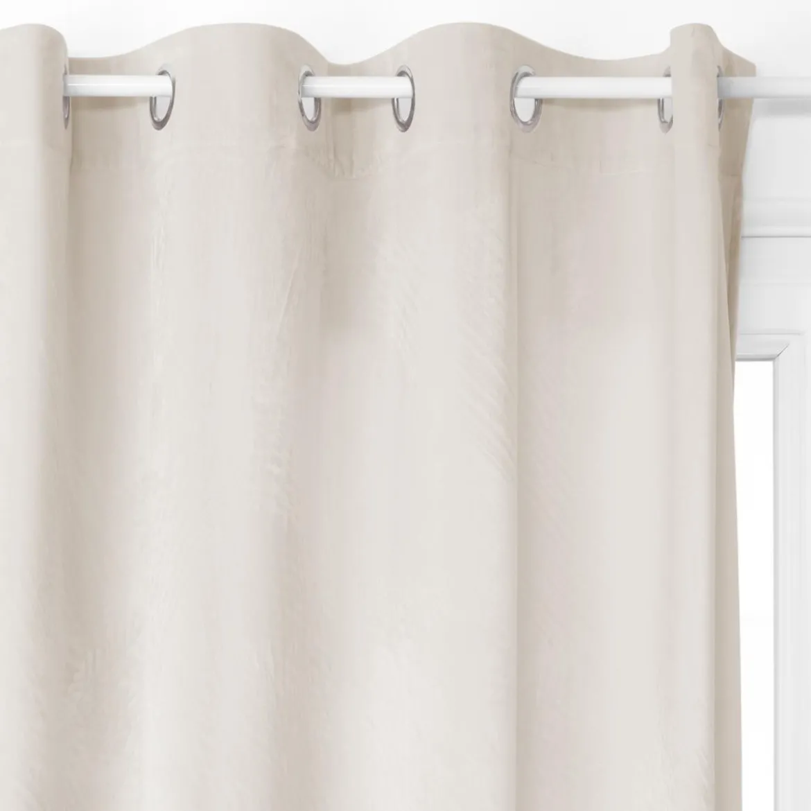 RIDEAU OCCULTANT VELOURS IVOIRE 140X260CM