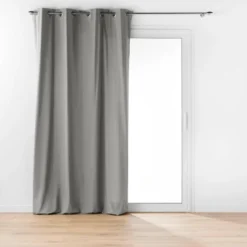 RIDEAU OEILLETS 135X260CM COTON TWILY GRIS
