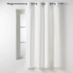 RIDEAU OEILLETS 135X180CM COTON TWILY BLANC