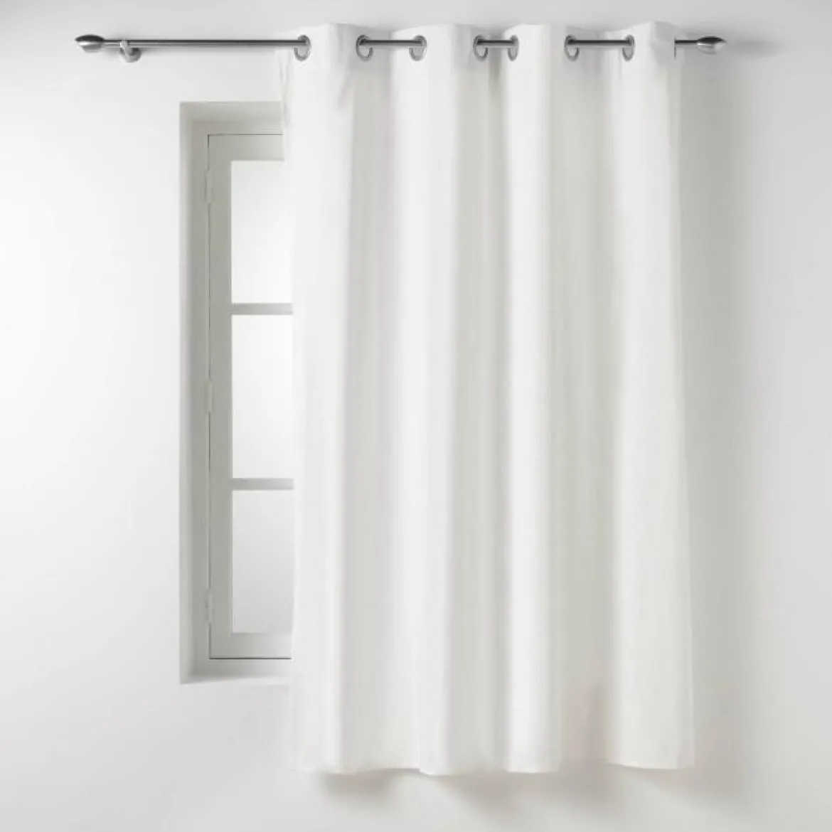 RIDEAU OEILLETS 135X180CM COTON TWILY BLANC