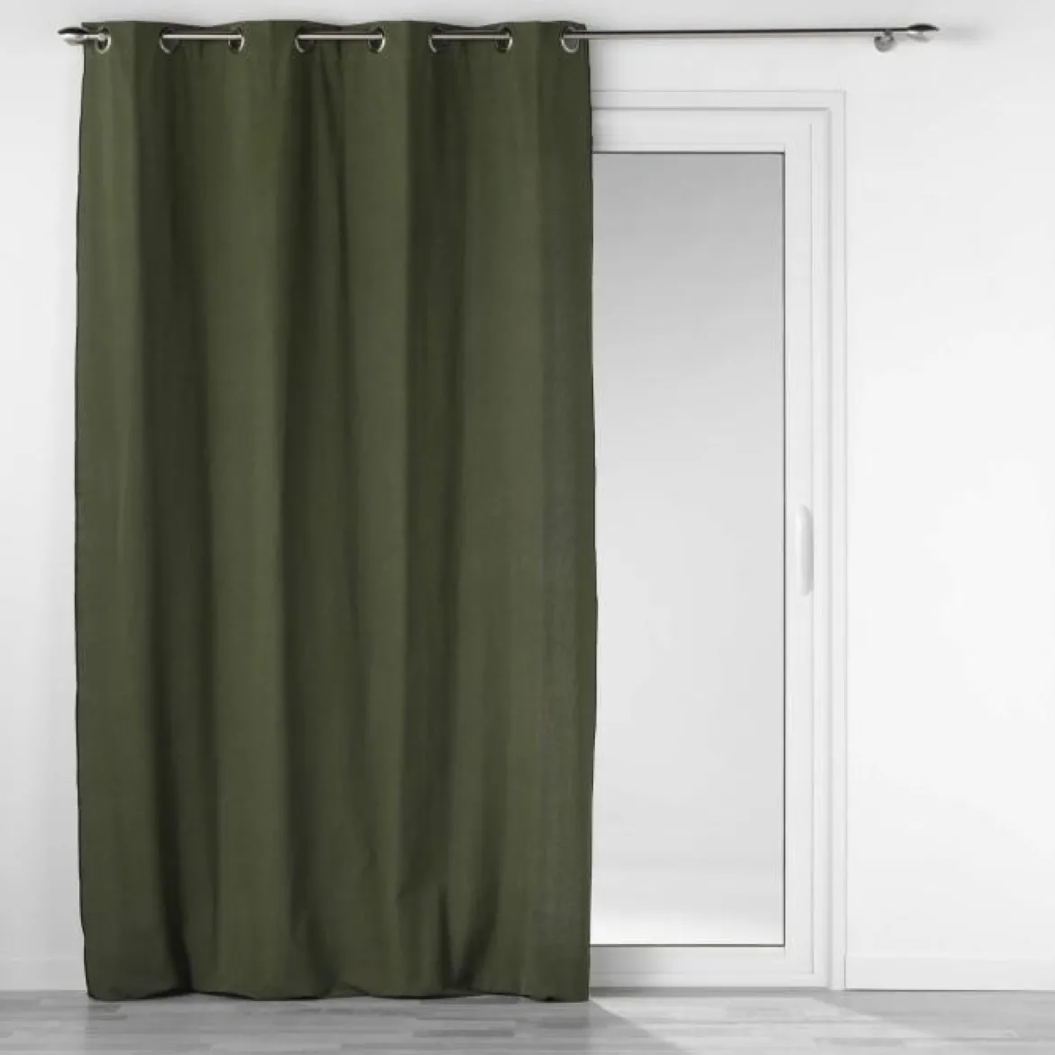RIDEAU OEILLETS 140X240CM COTON UNI MISTRALINE KAKI