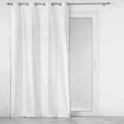 RIDEAU OEILLETS 140X240CM COTON UNI MISTRALINE BLANC