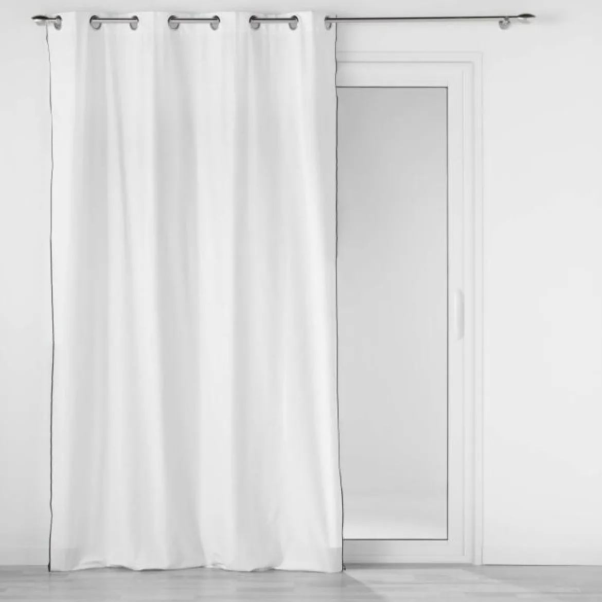 RIDEAU OEILLETS 140X240CM COTON UNI MISTRALINE BLANC