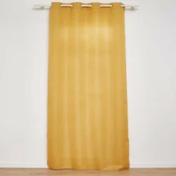 RIDEAU OEILLETS 140X260CM FILS METALLISES ZELINE JAUNE
