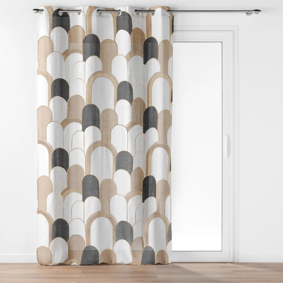 RIDEAU OEILLETS 140X240CM IMPRIME METAL DENALI