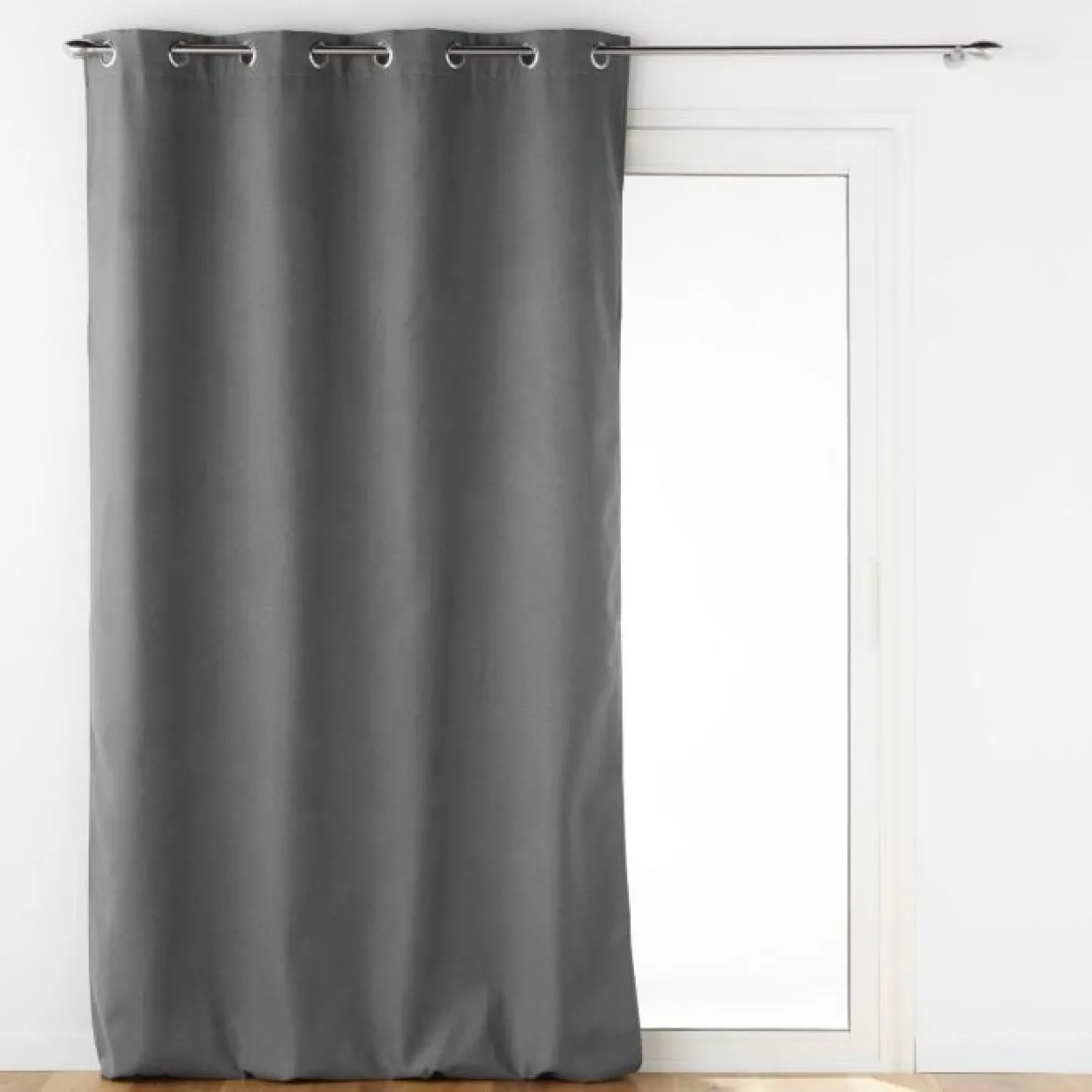 RIDEAU OEILLETS 140X260CM ISOLANT JUPITER ANTHRACITE